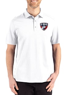 Cutter and Buck FC Dallas Mens White Advantage Refresh Short Sleeve Polo
