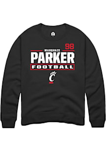 Marquaze Parker Cincinnati Bearcats Mens Black Football NIL Stacked Box Player Crew