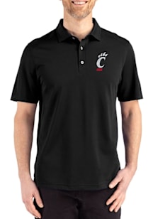 Cutter and Buck Cincinnati Bearcats Mens Black Advantage Refresh Short Sleeve Polo