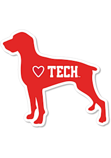 Texas Tech Red Raiders 3.5" Standing Dog Rugged Stickers - Red