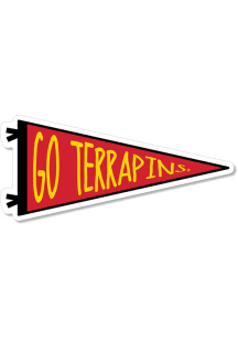 Red Maryland Terrapins 3.5&quot; Go Terrapins Pennant Rugged Stickers