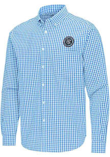 Antigua New York City FC Mens Light Blue Ellis Long Sleeve Dress Shirt