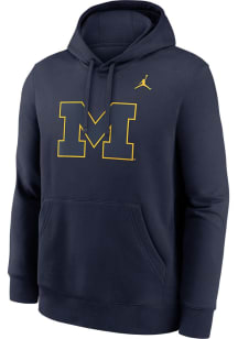 Nike Michigan Wolverines Mens Navy Blue Color Pop Long Sleeve Hoodie