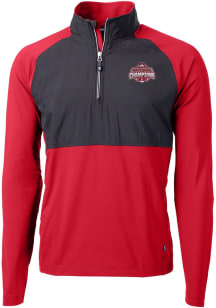 Mens Ohio State Buckeyes Red Cutter and Buck 2024 Football National Champion Adapt Eco Hybrid Qt..