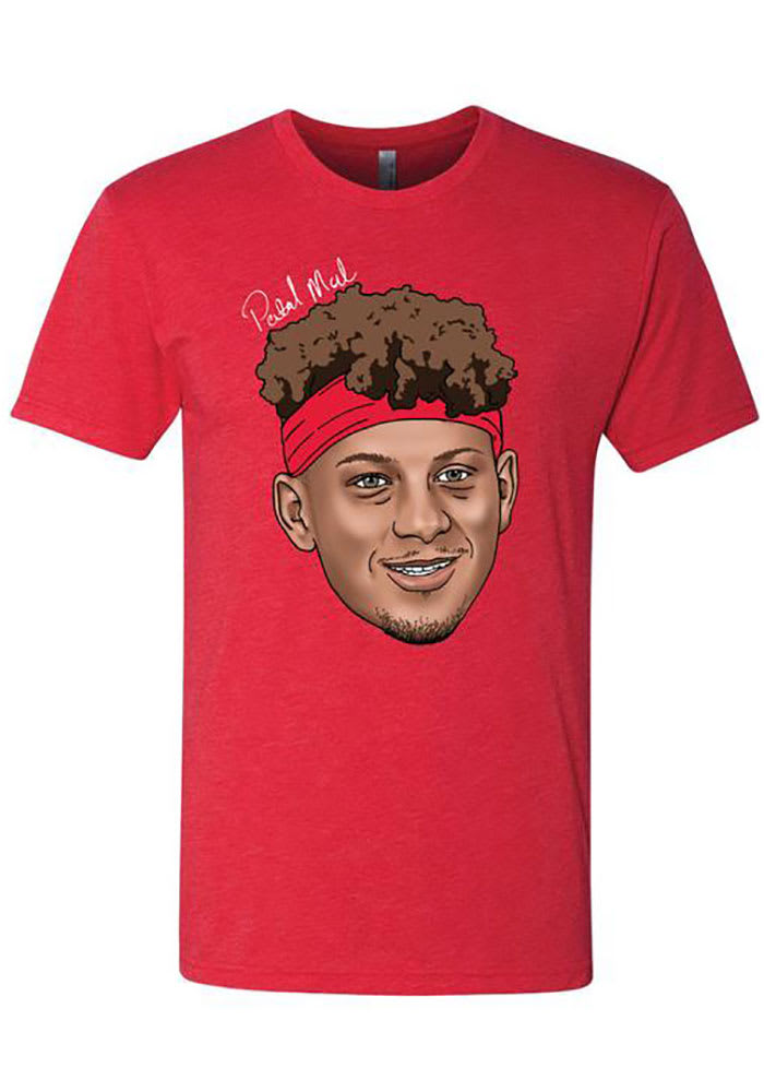 Patrick Mahomes Face Short Sleeve Fashion Player T Shirt - Red