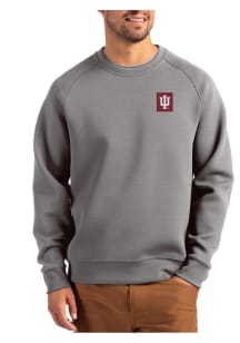 Mens Indiana Hoosiers Graphite Cutter and Buck Roam Crew Sweatshirt