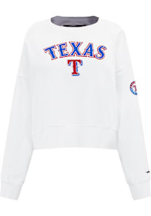 Pro Standard Texas Rangers Womens White Classic Crew Sweatshirt