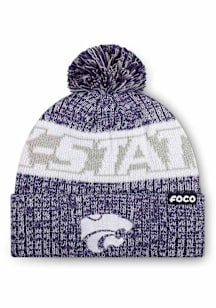 Forever Collectibles K-State Wildcats Purple Wordmark Heather Light Up Beanie Mens Knit Hat