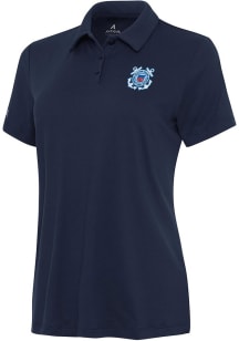 Antigua Coast Guard Womens Navy Blue Reprocess Recycled Short Sleeve Polo Shirt