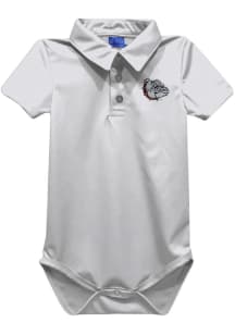 Vive La Fete Gonzaga Bulldogs Baby White Team Short Sleeve One Piece Polo