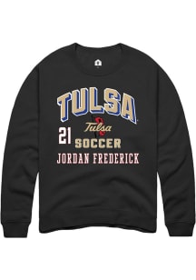jordan frederick Rally Mens Black Tulsa Golden Hurricane NIL Arch Logo Player Crew