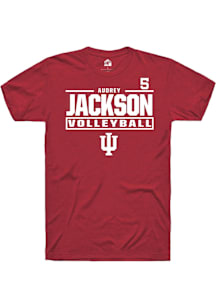 Audrey Jackson Indiana Hoosiers Crimson NIL Stacked Box Short Sleeve Player T Shirt