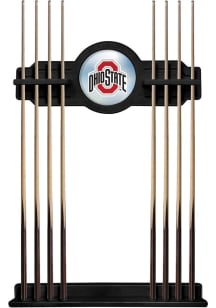 Black Ohio State Buckeyes Solid Wood Cue Rack Pool Table
