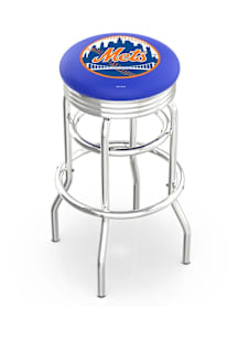 New York Mets Double-Ring Swivel Chrome Pub Stool - Silver