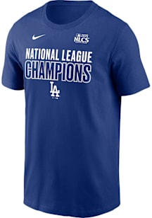 Nike Los Angeles Dodgers Blue 2025 LCS Champions Road To Victory Short Sleeve T Shirt
