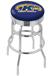 Kent State Golden Flashes Double-Ring Swivel Chrome Pub Stool - Black