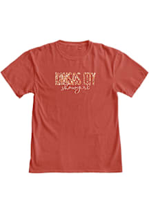 Blue 84 Kansas City Womens Red Glitter Showgirls Short Sleeve T-Shirt