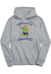 Youth Pitt Panthers Grey Vive La Fete Dino-Riffic Long Sleeve Hooded Sweatshirt