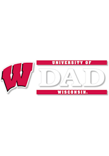 Wisconsin Badgers 6x2 Dad Auto Decal - Red
