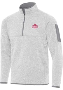 Mens Ohio State Buckeyes Grey Antigua 2024 Football National Champions Fortune Qtr Zip Pullover