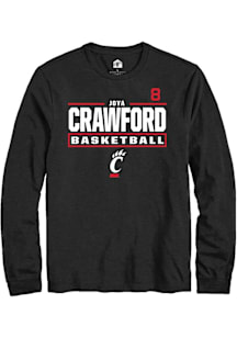 Joya Crawford Cincinnati Bearcats Black NIL Stacked Box Long Sleeve Player T Shirt
