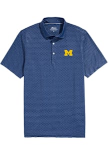 Vineyard Vines Michigan Wolverines Mens Blue Palmero Short Sleeve Fashion Polo