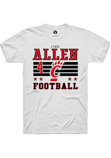 Cyrus Allen Cincinnati Bearcats White Football NIL Striped Short Sleeve Player T Shirt