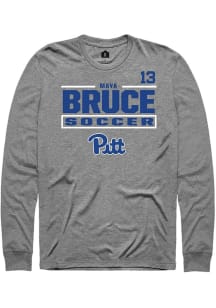 Maya Bruce Mens Graphite Pitt Panthers NIL Stacked Box Long Sleeve Player T Shirt