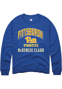 McKenzie Clark Rally Mens Blue Pitt Panthers NIL Arch Logo Player Crew