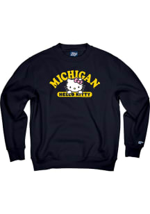 Womens Navy Blue Michigan Wolverines Quick Look Crew Sweatshirt
