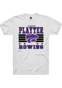 Kiersten Playter Rally Mens White K-State Wildcats NIL Striped Player T Shirt
