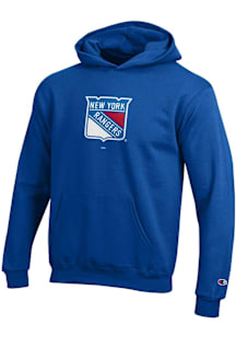 Champion New York Rangers Youth Blue Powerblend Long Sleeve Hoodie