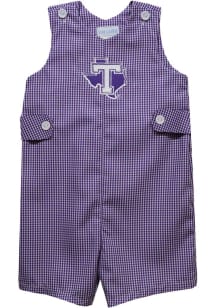 Vive La Fete Tarleton State Texans Toddler Purple Gingham Overalls