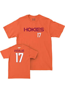 Neoklis Avdalas Virginia Tech Hokies Orange NIL Name And Number Short Sleeve Player T Shirt