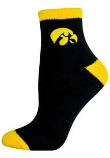 Iowa Hawkeyes Fuzzy Womens Quarter Socks
