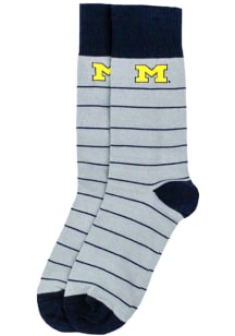 Michigan Wolverines Stripe Mens Dress Socks
