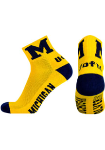 Michigan Wolverines Team Color Mens Quarter Socks