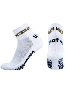 Michigan Wolverines Logo Mens Quarter Socks