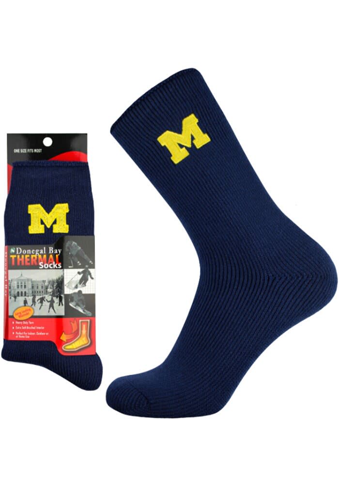 Michigan Wolverines Thermal Classic Womens Crew Socks NAVY