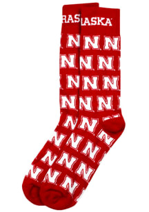 Nebraska Cornhuskers Allover Mens Dress Socks