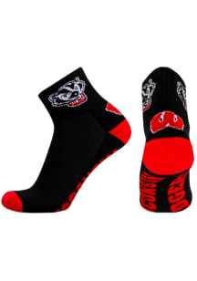 Wisconsin Badgers Team Color Mens Quarter Socks