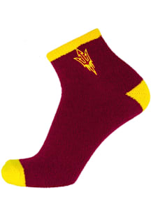 Arizona State Sun Devils Solid Fuzzy Womens Quarter Socks