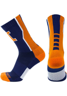 Sports Performance Illinois Fighting Illini Mens Crew Socks - Navy Blue