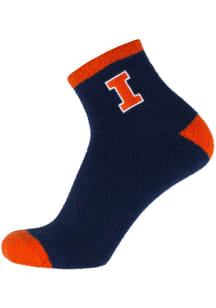 Solid Fuzzy Illinois Fighting Illini Womens Quarter Socks - Orange
