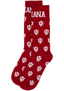 Repeating Logo Indiana Hoosiers Mens Dress Socks - Crimson
