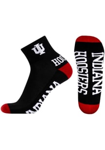 Logo Indiana Hoosiers Mens Quarter Socks - Crimson