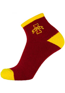 Iowa State Cyclones Solid Fuzzy Womens Quarter Socks