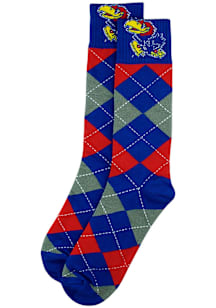 Kansas Jayhawks Team Color Mens Argyle Socks