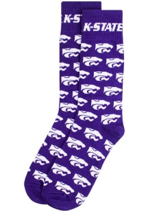 Repeating K-State Wildcats Mens Dress Socks - Purple