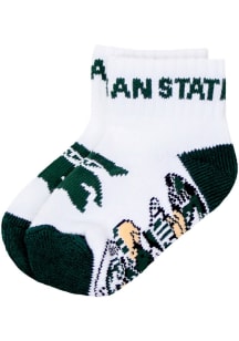 Mascot Michigan State Spartans Baby Quarter Socks - Green